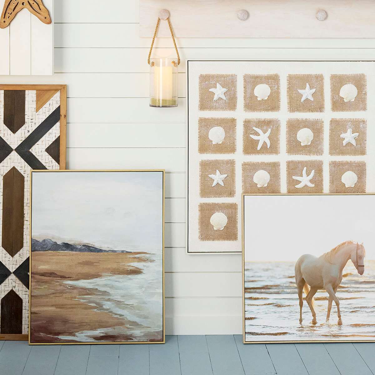 Framed Shore Canvas Wall Art - From Where - 