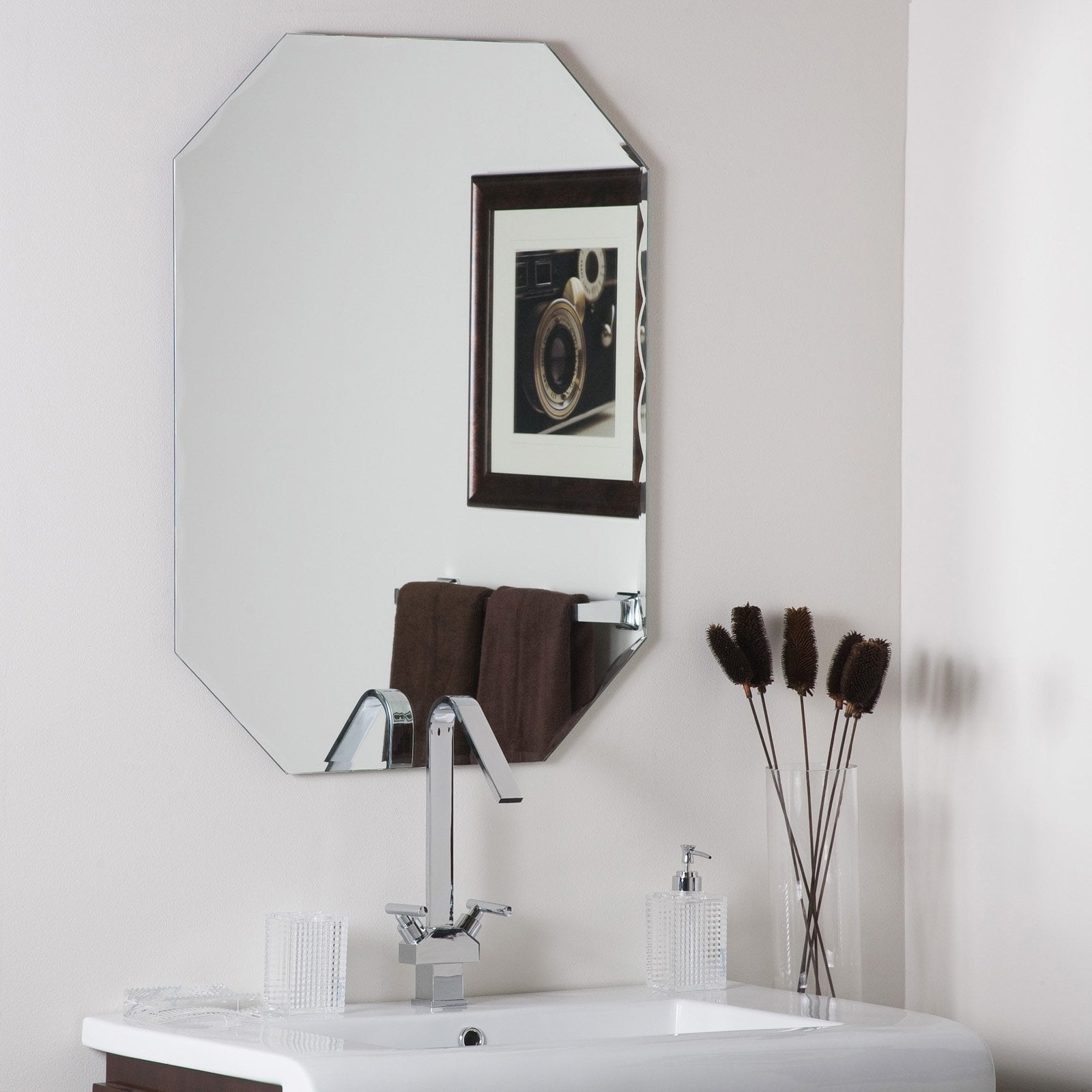 Frameless Octagon Scallop Beveled Mirror - From Where - 