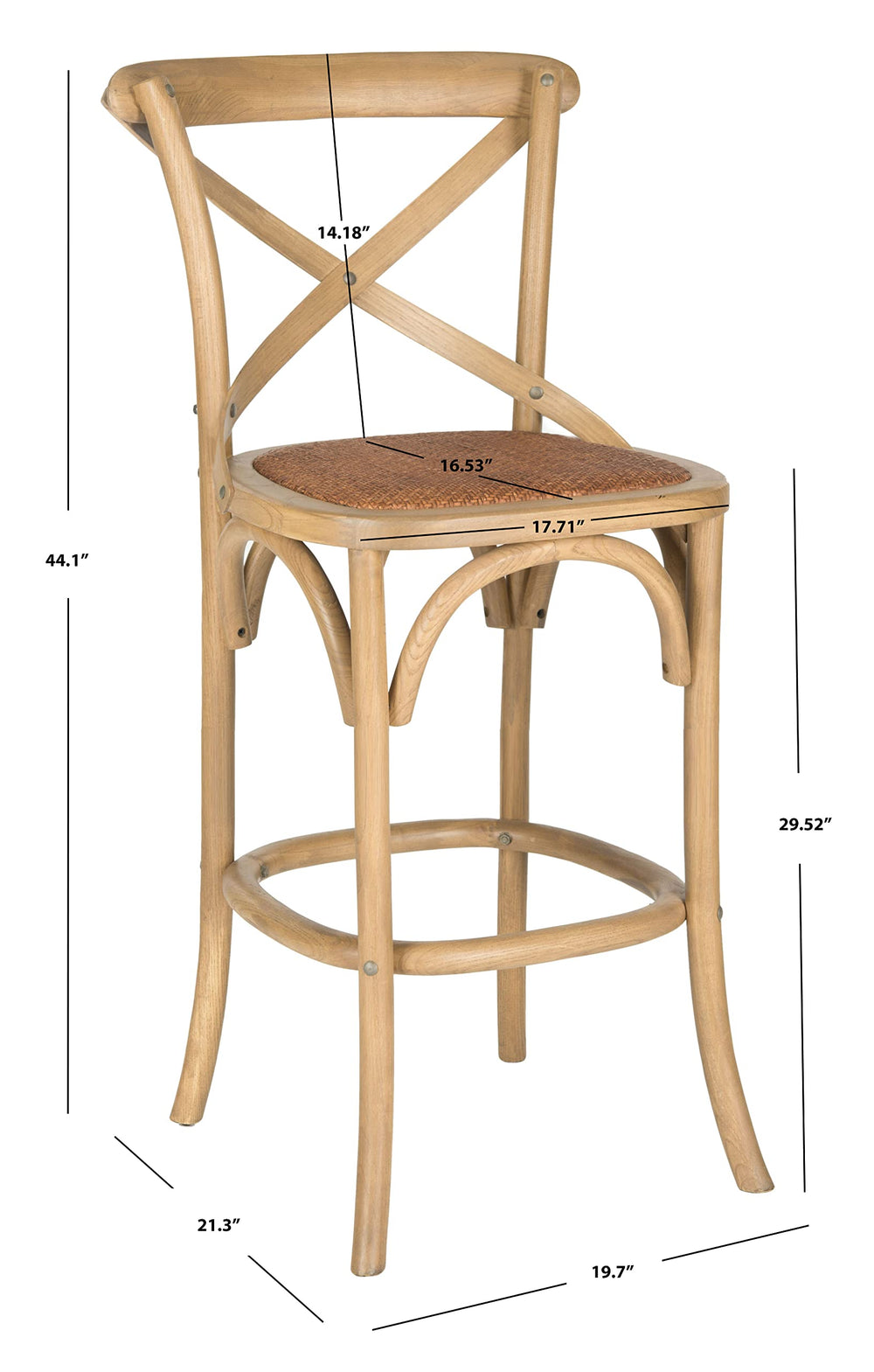 Franklin Ivory 30.7 - inch Bar Stool - From Where - 