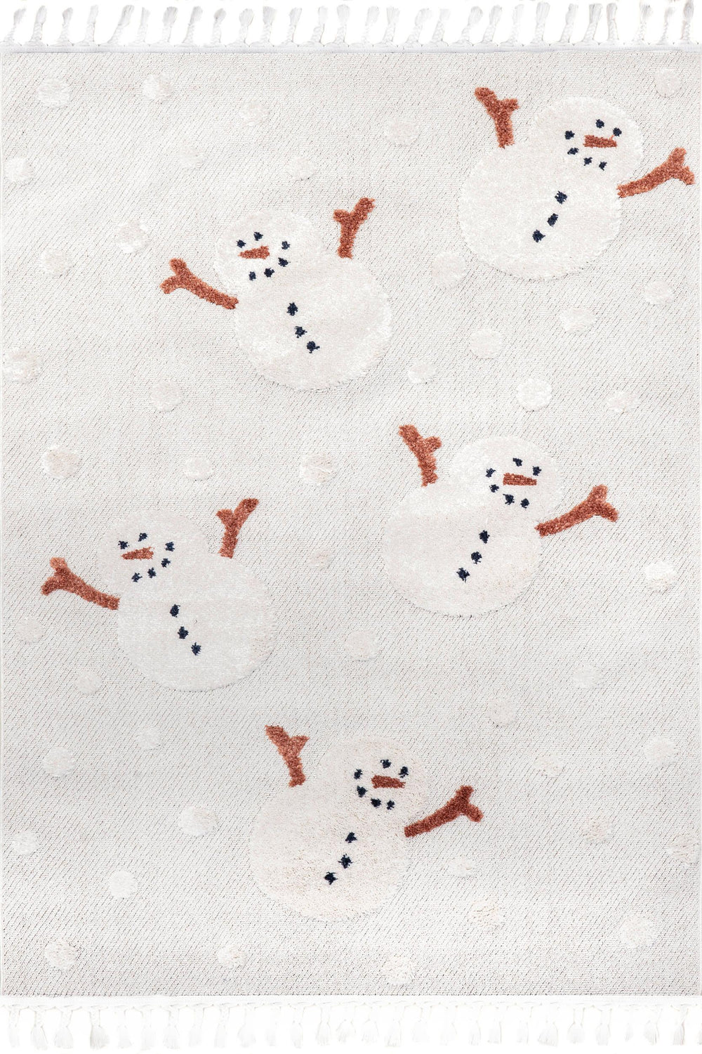 Freda Snowmen Tasseled Kids Rug - From Where Finds - 