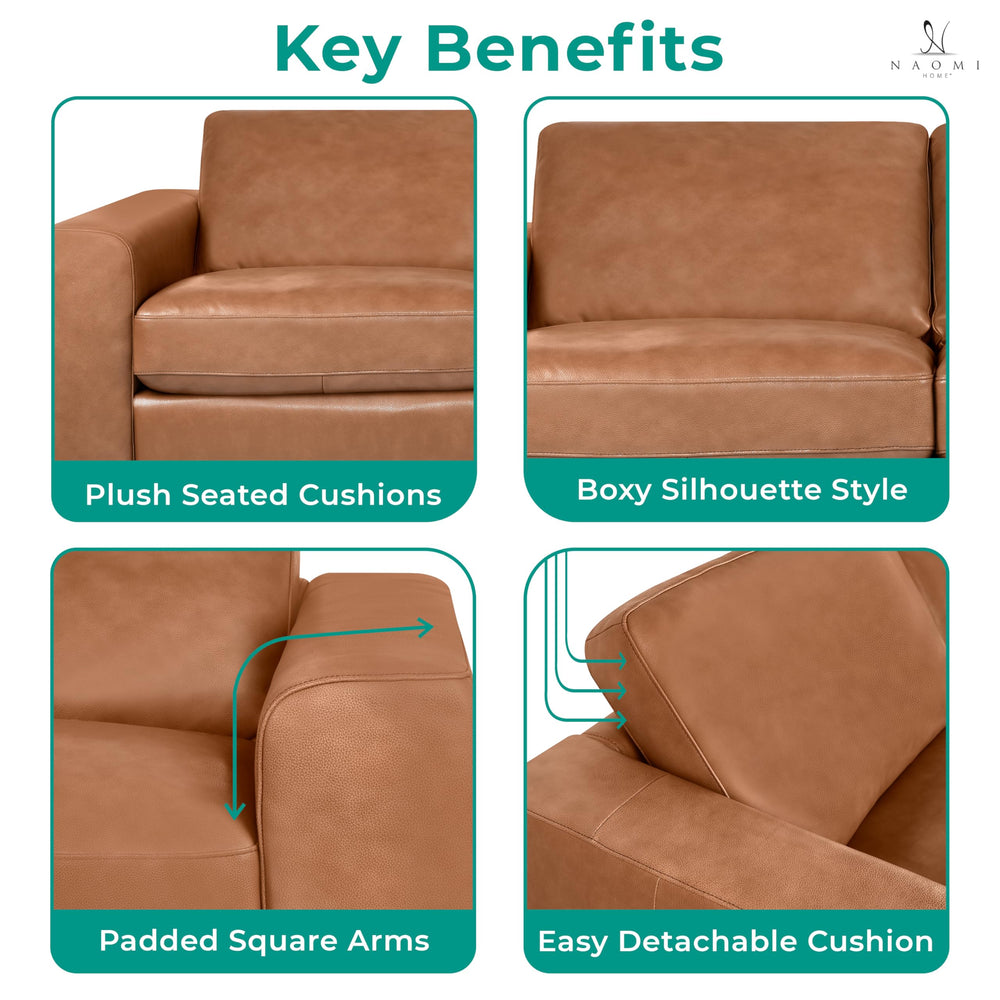 Freya Genuine Leather Loveseat - From Where - 