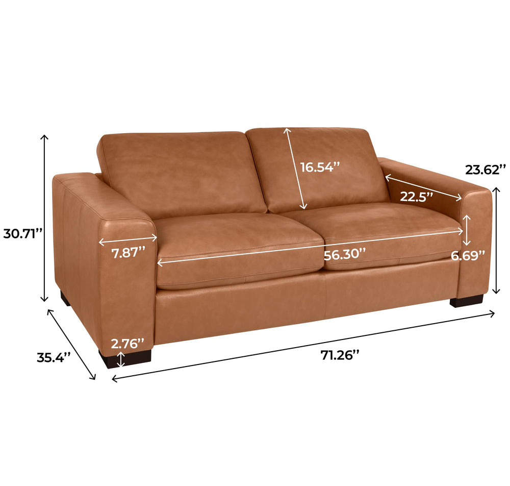 Freya Genuine Leather Loveseat - From Where - 