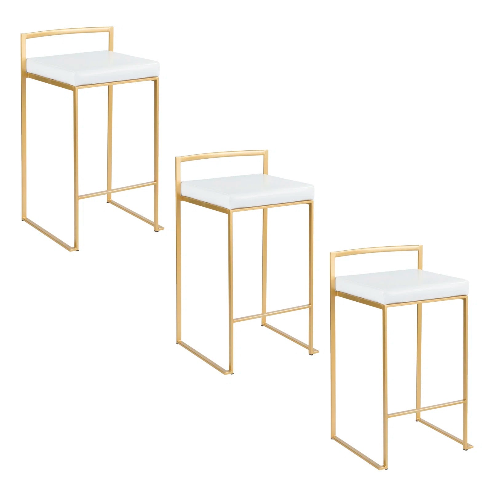 Fuji Stackable Counter Stool (Set of 3) - From Where - 