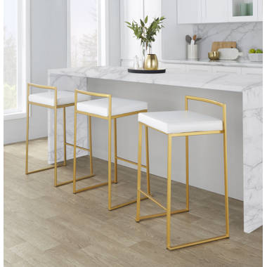 Fuji Stackable White Gold Stool - From Where - 