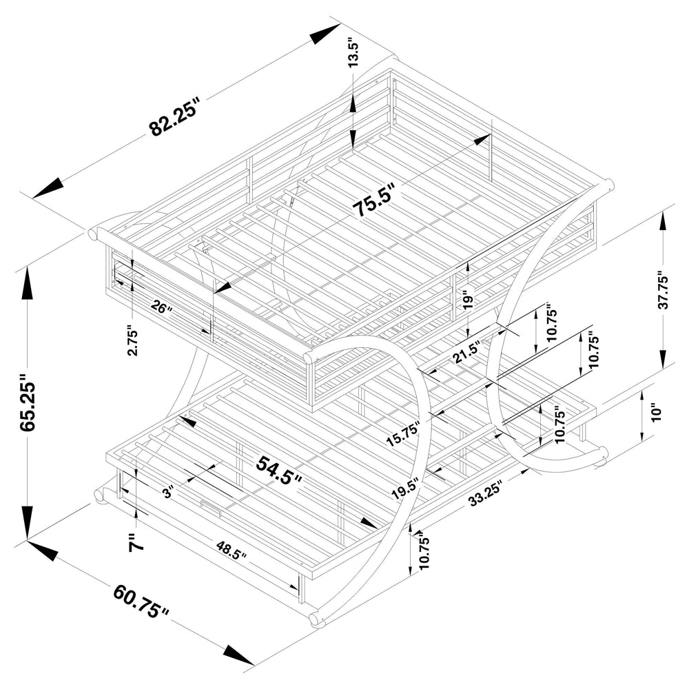 Full Bunk Bed Frame with Ladder - From Where - 
