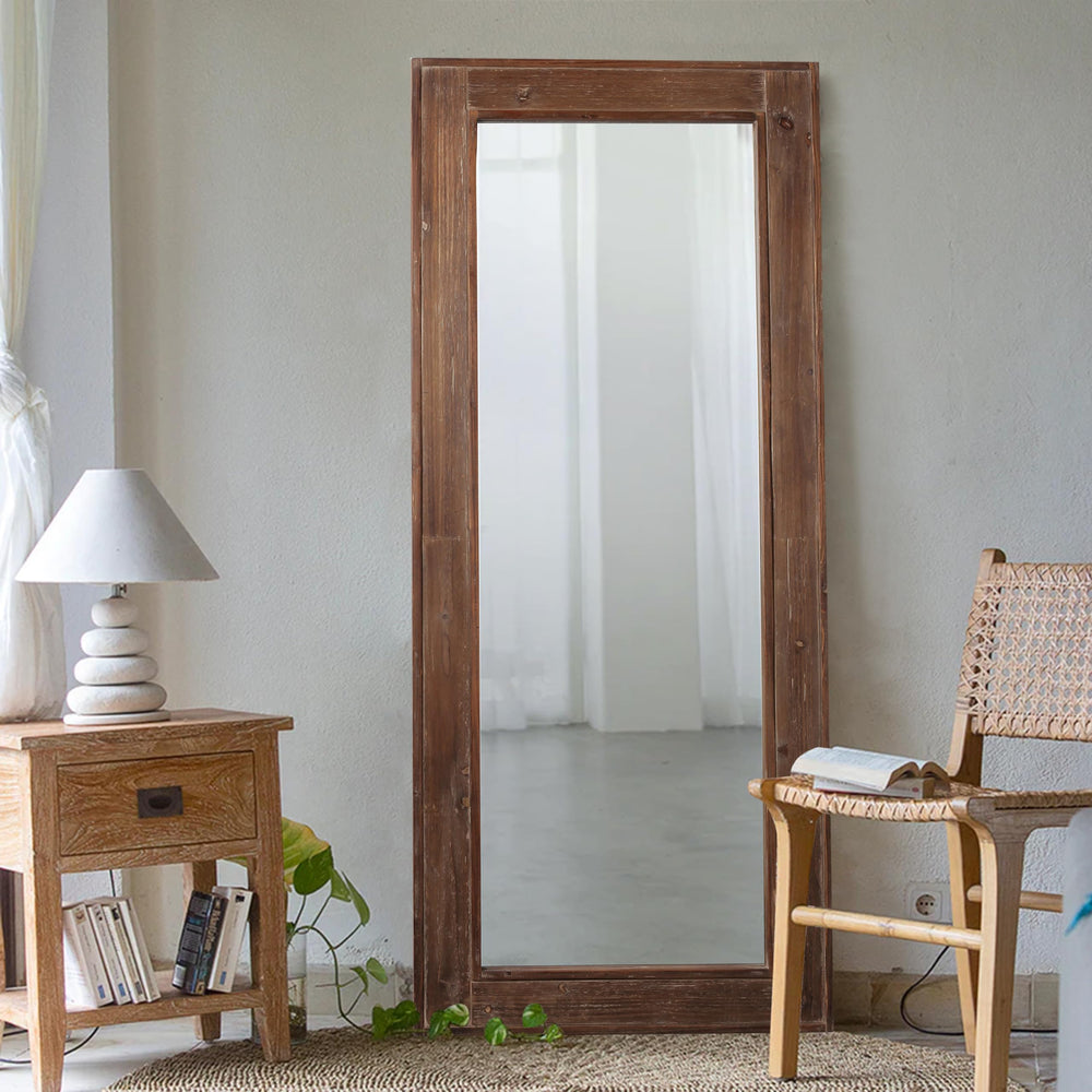 Full Length Wooden Wall Mirror - From Where - 