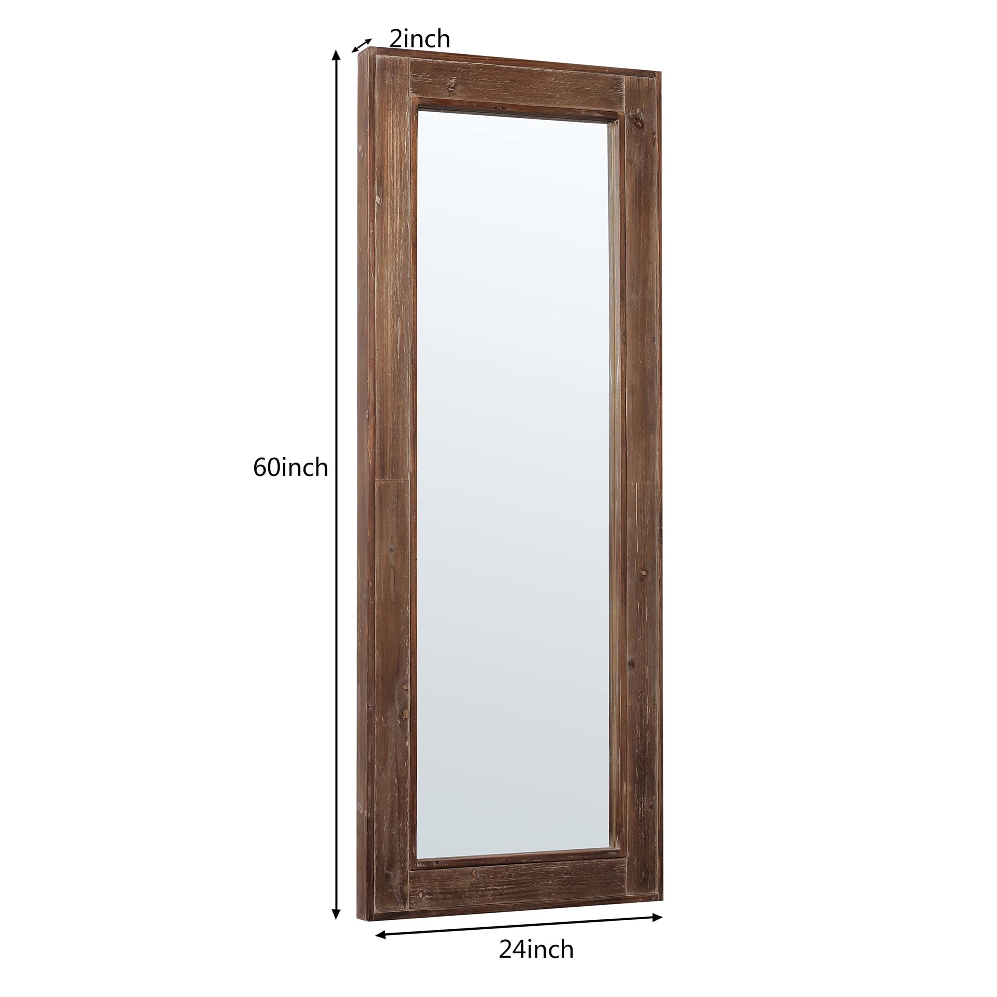 Full Length Wooden Wall Mirror - From Where - 