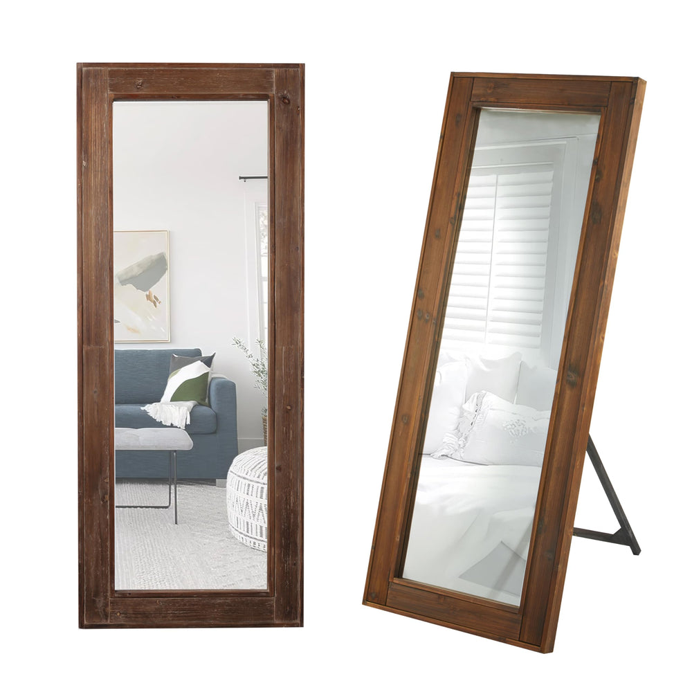Full Length Wooden Wall Mirror - From Where - 