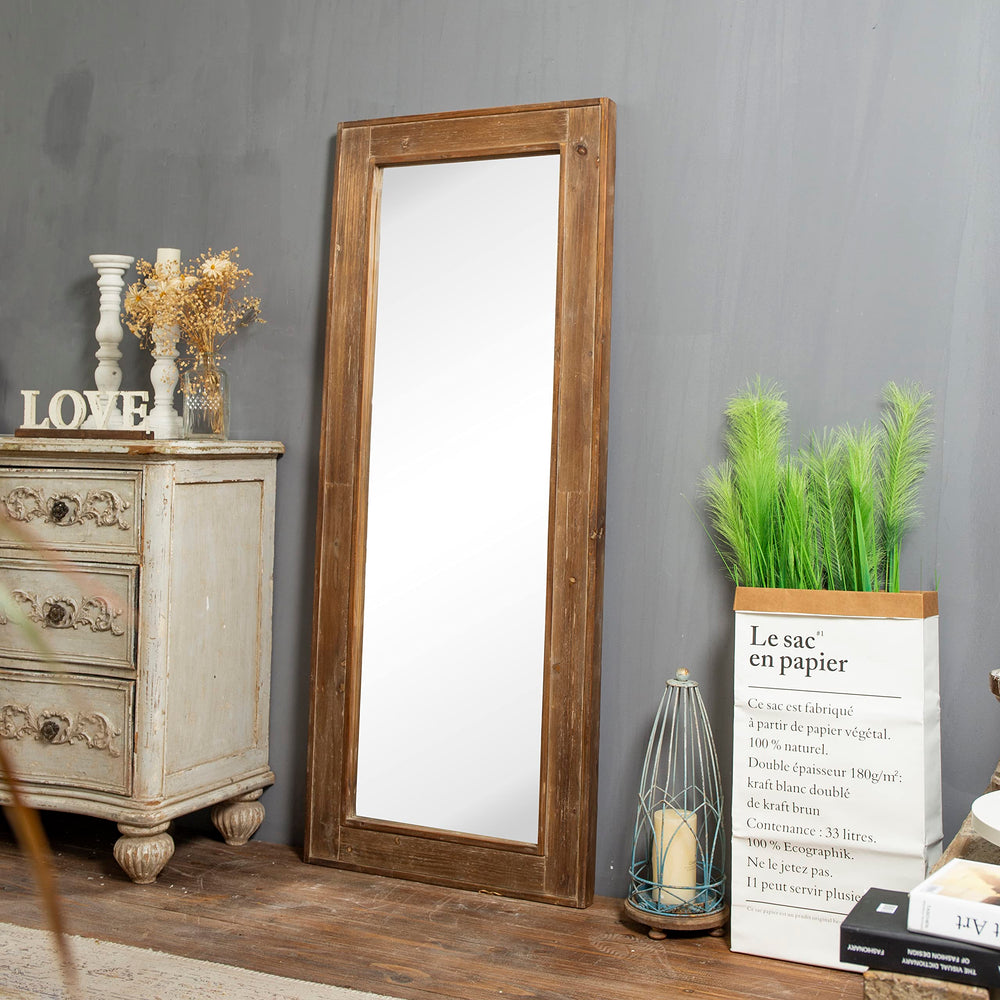 Full Length Wooden Wall Mirror - From Where - 
