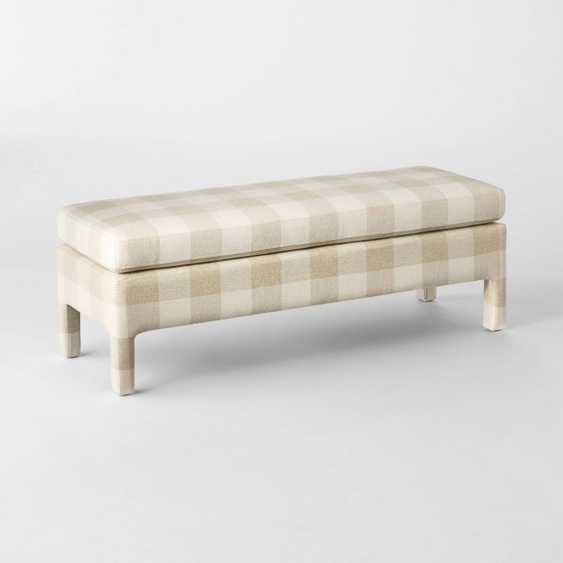 Fully Upholstered Checkered Bench - From Where - 