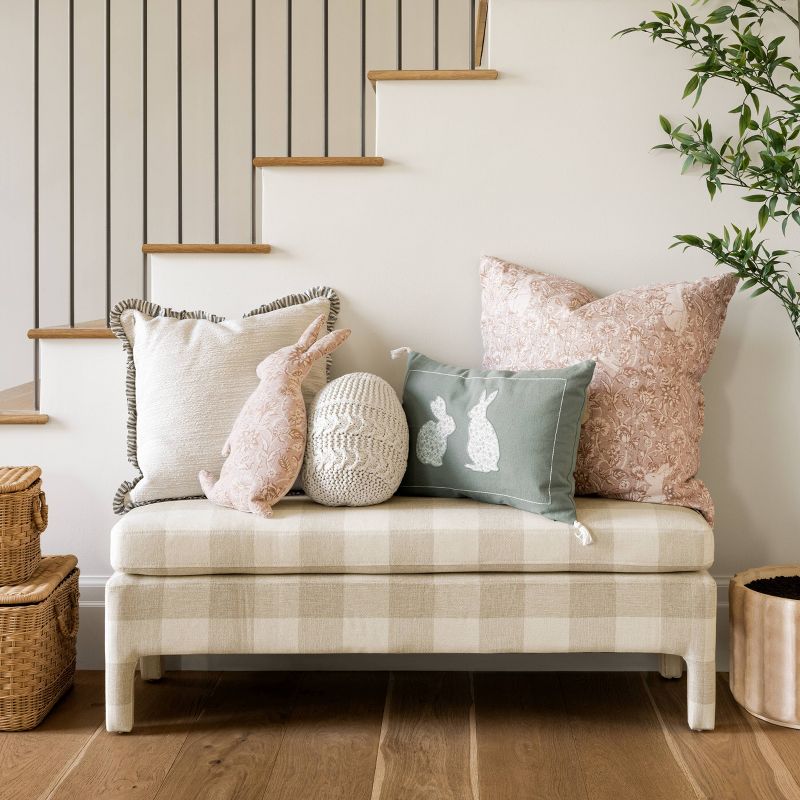 Fully Upholstered Checkered Bench - From Where - 