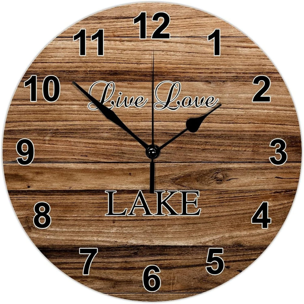 Funny Lake Time Wood Silent Wall Clock - From Where - 