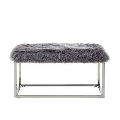 Fur Chrome Metal Frame Bench - From Where - 