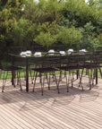 Furniture Sets 9 Piece Patio Dining Set Black Poly Rattan,Spacious Patio Dining Set for Alfresco Gatherings Premium PE Rattan and Steel Garden Conversation Sets - From Where - 