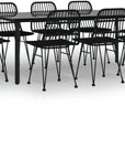 Furniture Sets 9 Piece Patio Dining Set Black Poly Rattan,Spacious Patio Dining Set for Alfresco Gatherings Premium PE Rattan and Steel Garden Conversation Sets - From Where - 