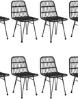 Furniture Sets 9 Piece Patio Dining Set Black Poly Rattan,Spacious Patio Dining Set for Alfresco Gatherings Premium PE Rattan and Steel Garden Conversation Sets - From Where - 