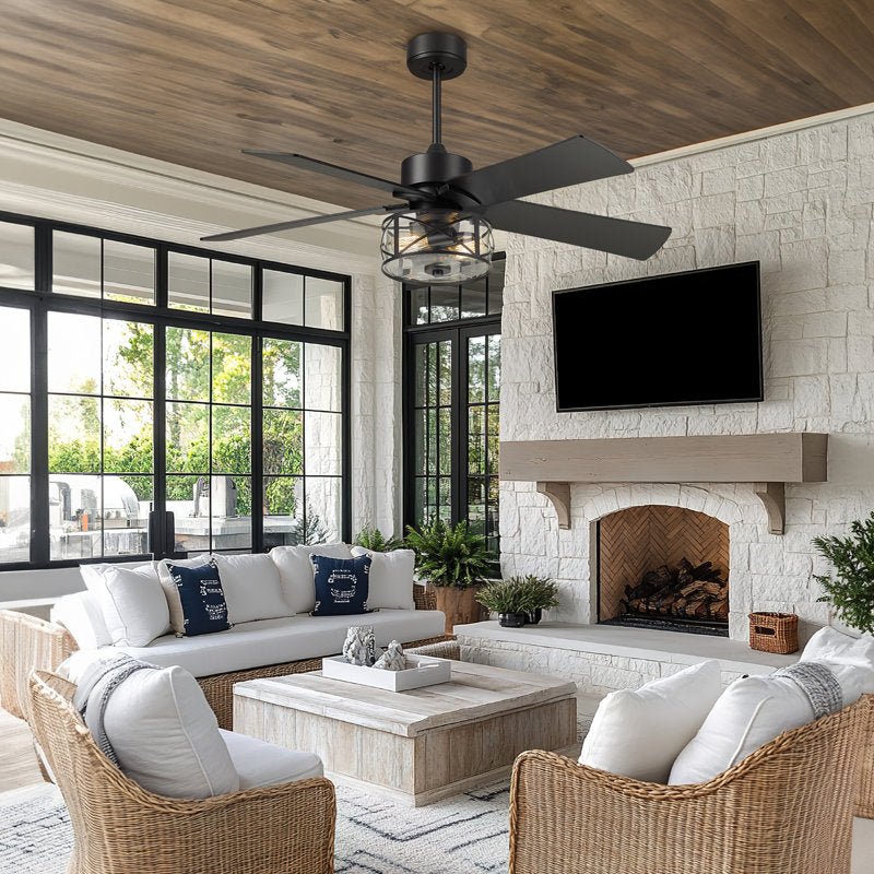 Genovefa 48" Ceiling Fan with Light Kit - From Where - 