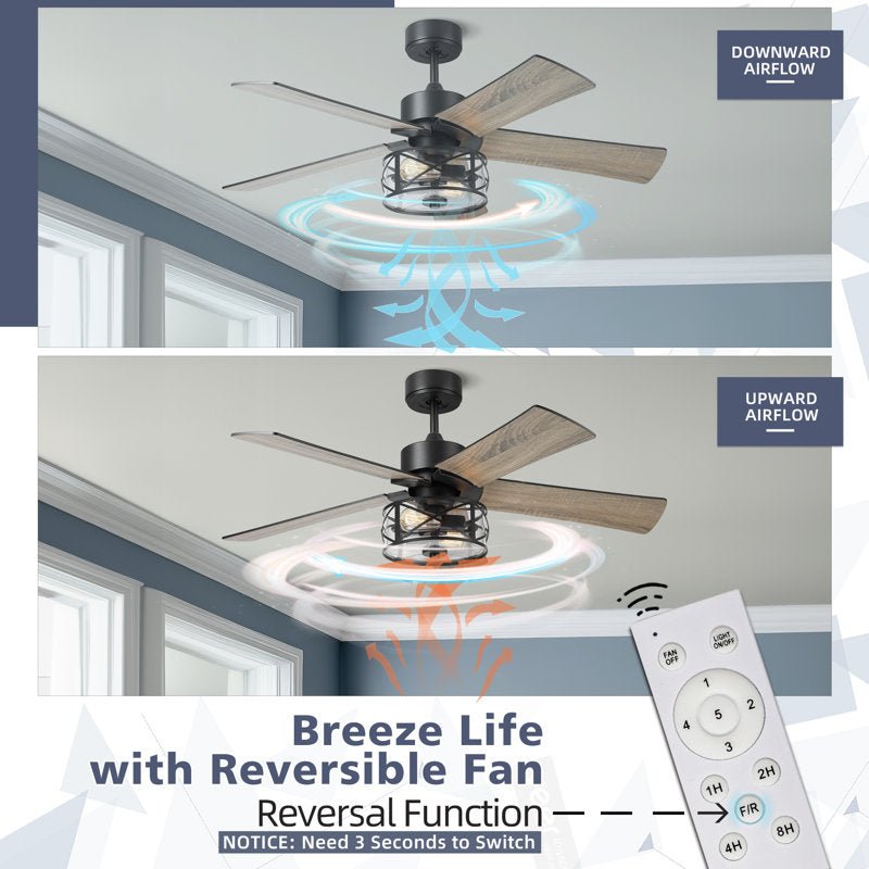 Genovefa 48" Ceiling Fan with Light Kit - From Where - 