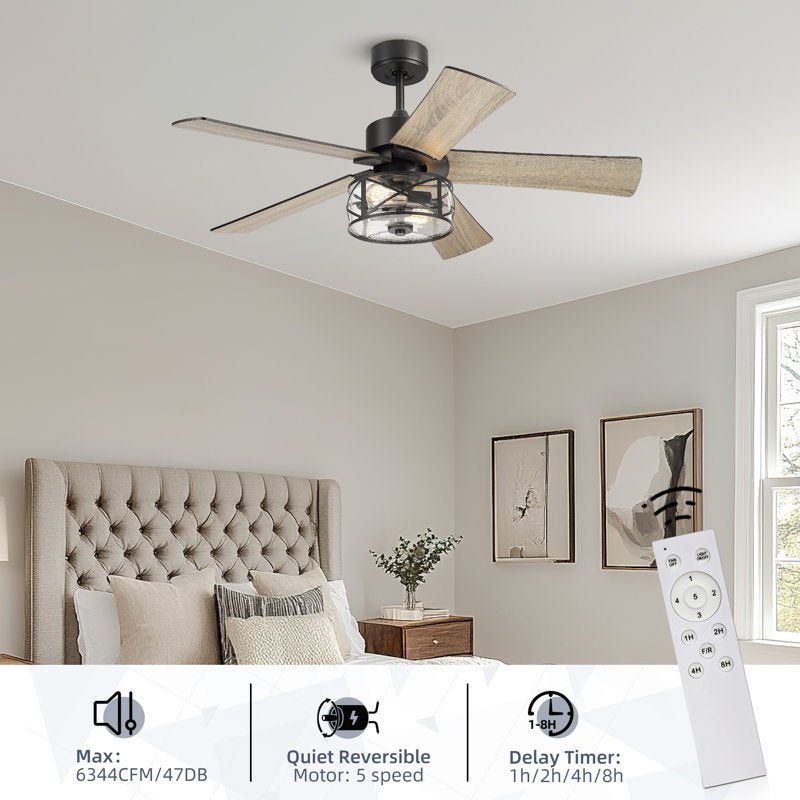 Genovefa 48" Ceiling Fan with Light Kit - From Where - 