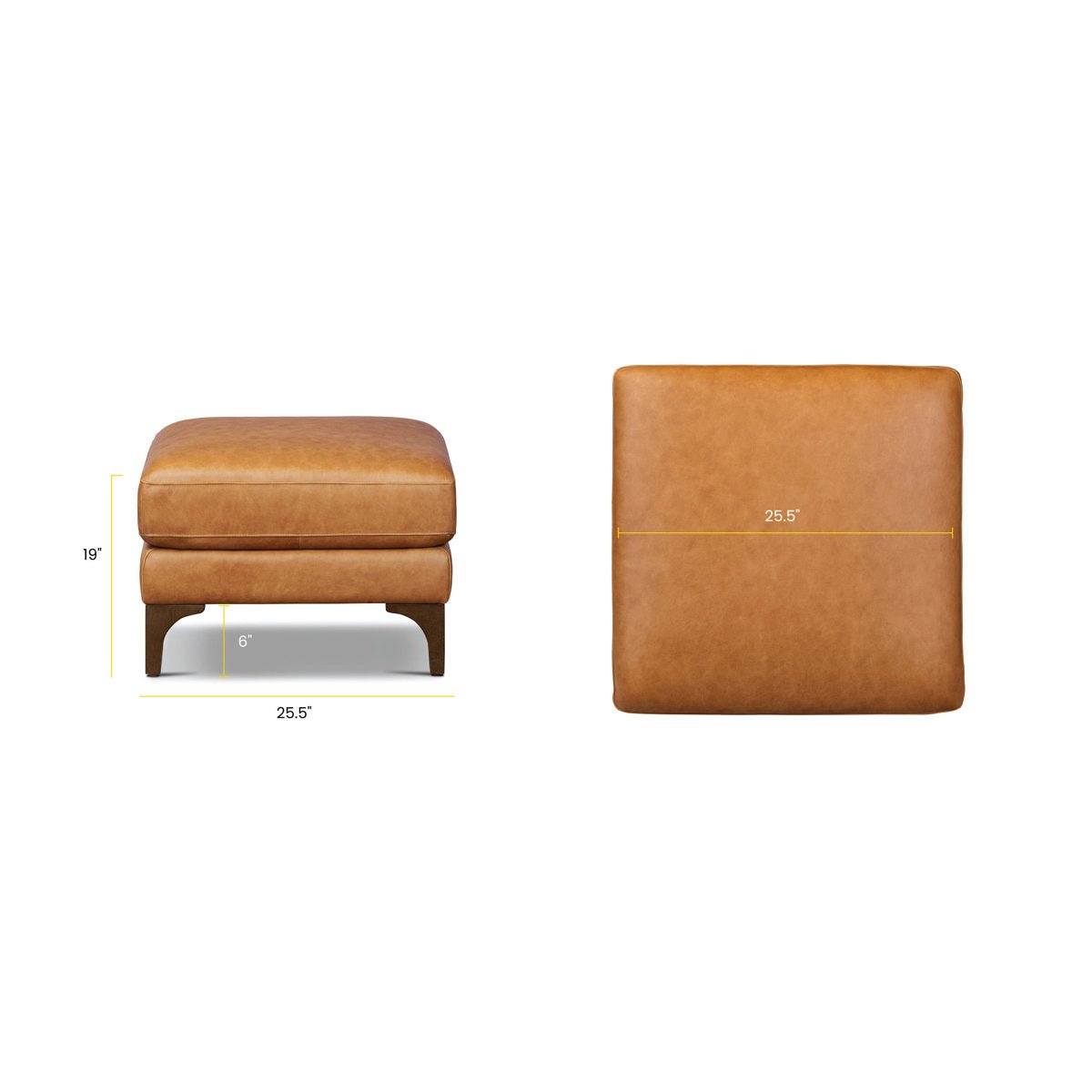 Genuine Italian Leather Ottoman - From Where - 