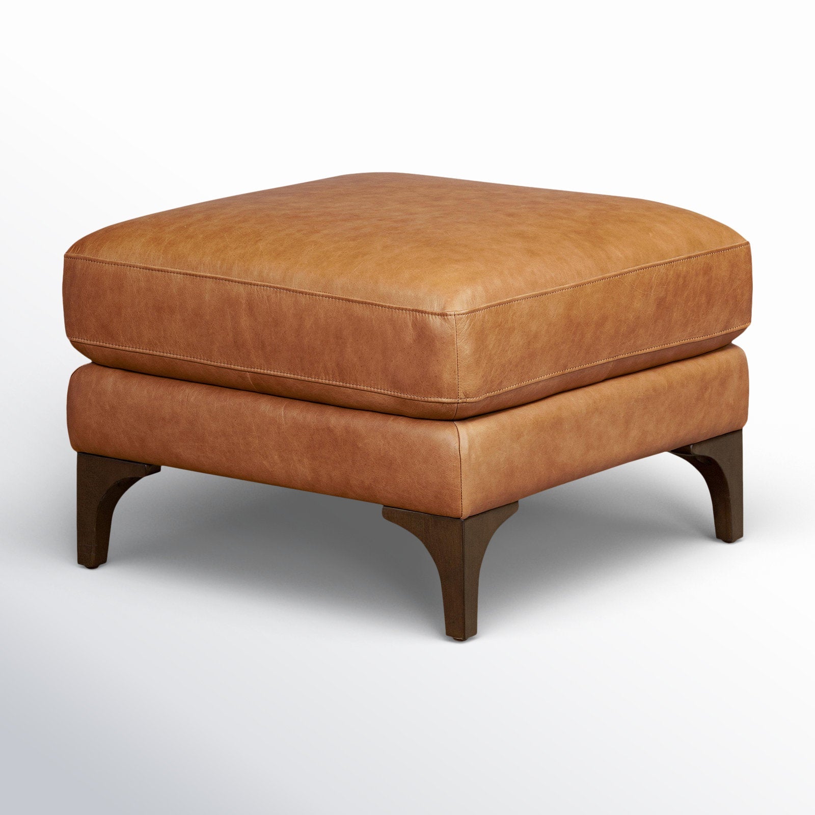 Genuine Italian Leather Ottoman - From Where - 