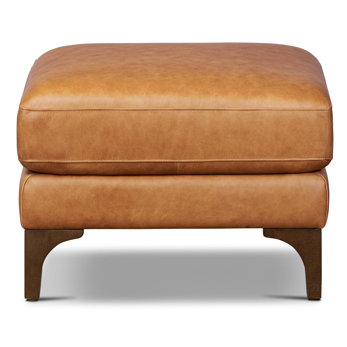 Genuine Italian Leather Ottoman - From Where - 