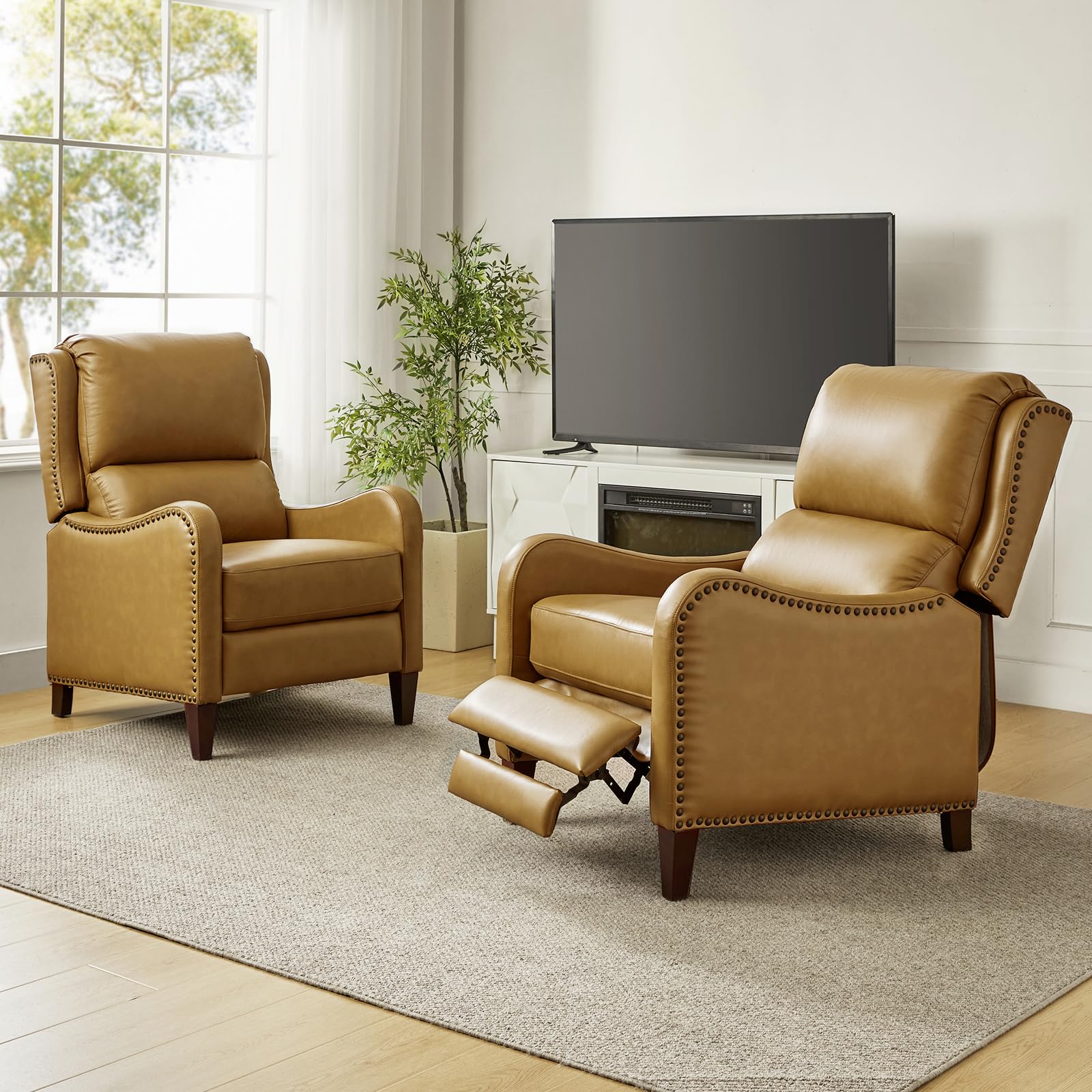Genuine Leather Recliner (Set of 2) - From Where - 