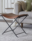 Genuine Leather Seat Accent Stool - From Where - 