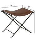 Genuine Leather Seat Accent Stool - From Where - 