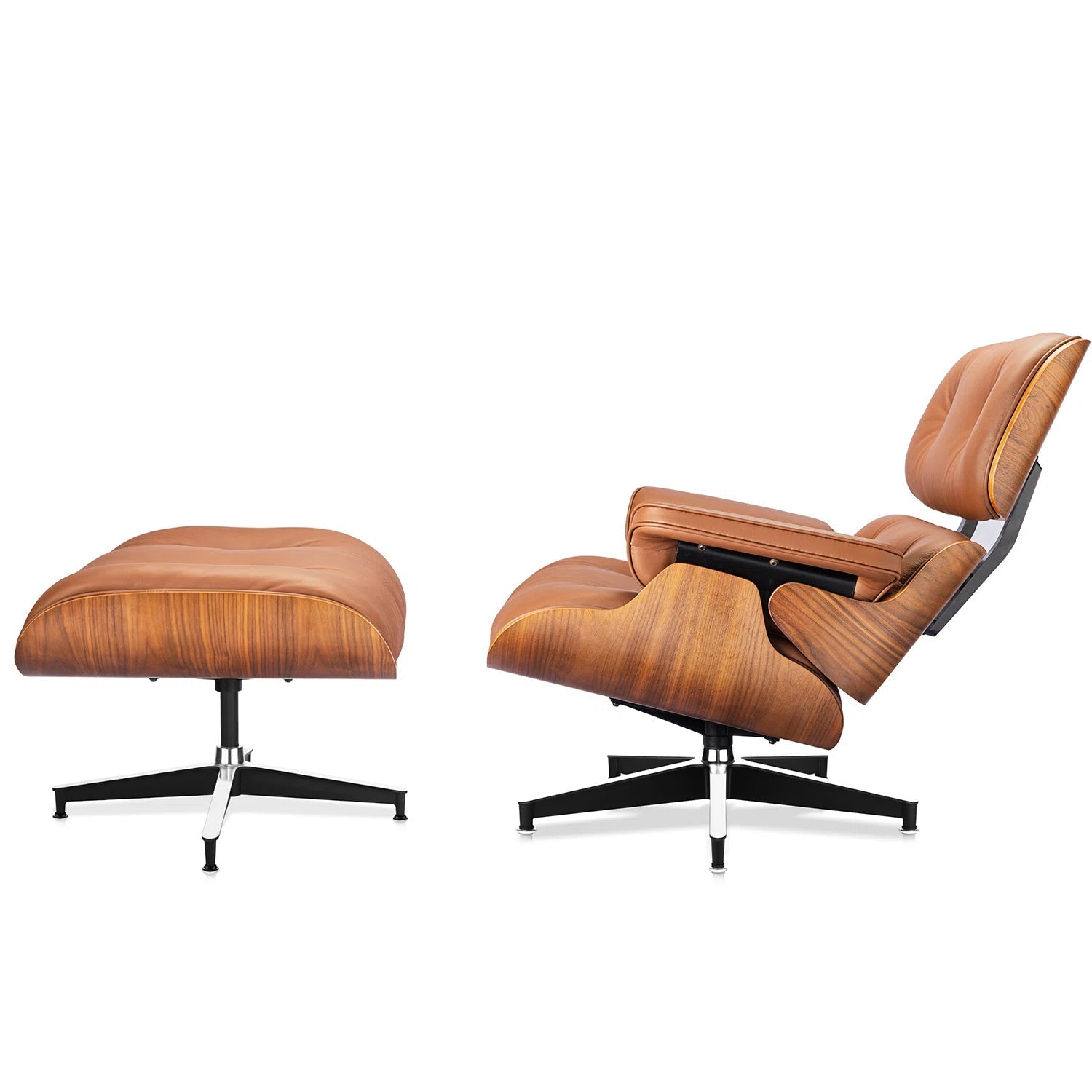 Genuine Leather Swivel Accent Chair - From Where - 