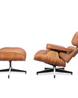 Genuine Leather Swivel Accent Chair - From Where - 