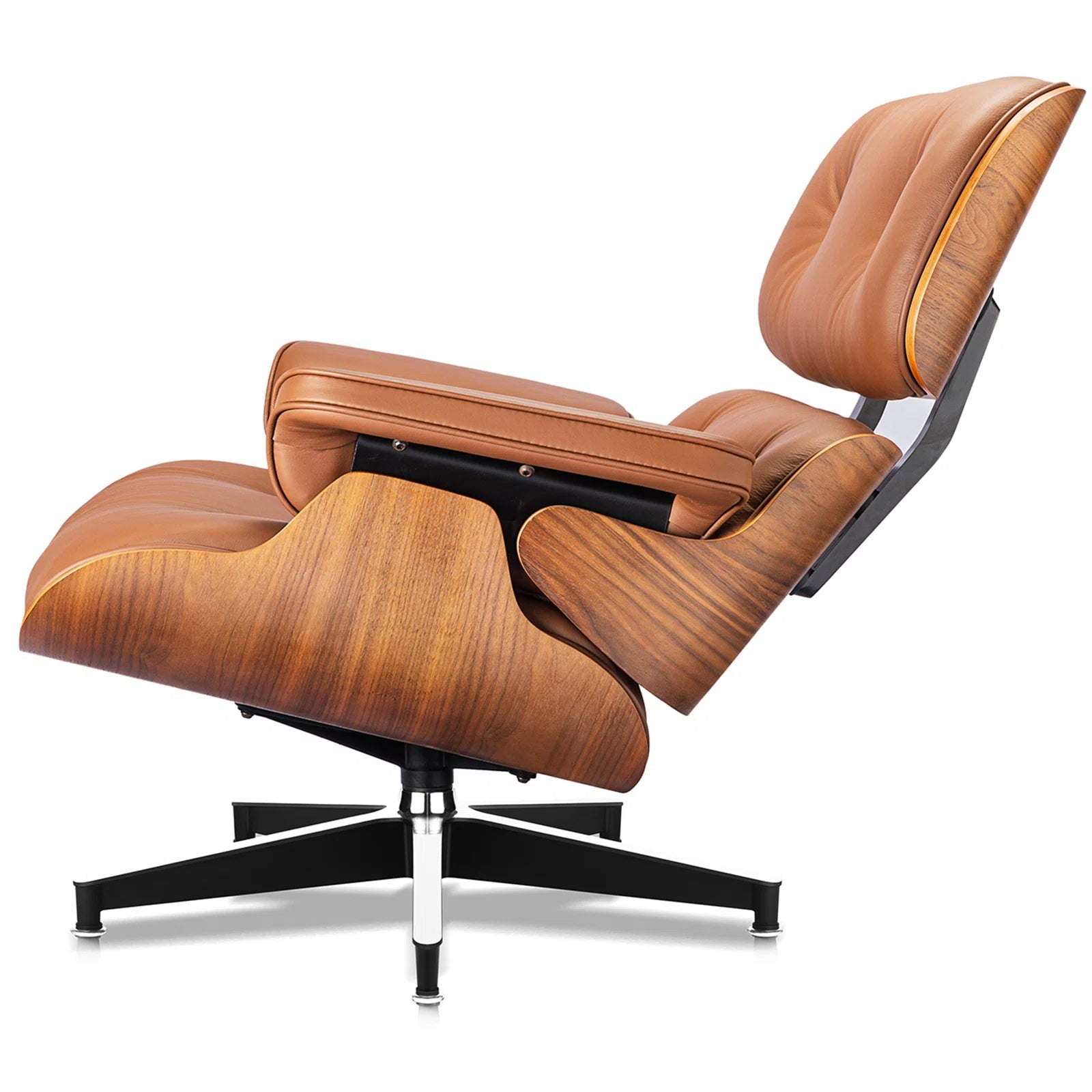 Genuine Leather Swivel Accent Chair - From Where - 