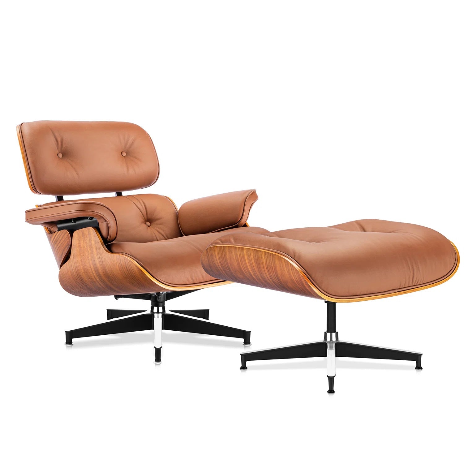 Genuine Leather Swivel Accent Chair - From Where - 