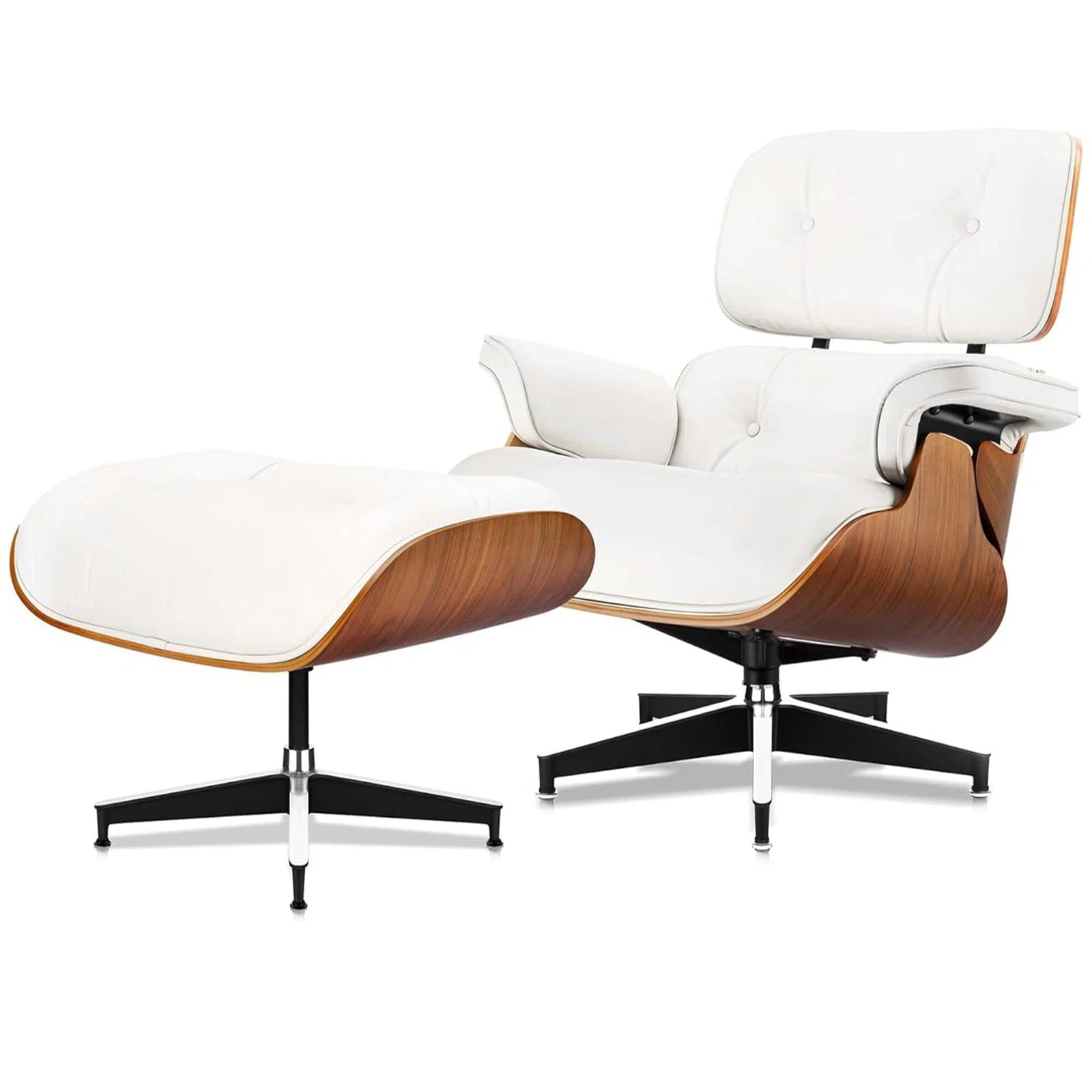 Genuine Leather Swivel Accent Chair - From Where - 