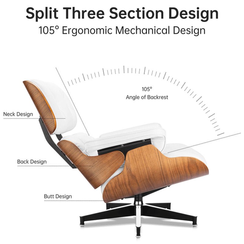 Genuine Leather Swivel Accent Chair - From Where - 