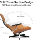 Genuine Leather Swivel Accent Chair - From Where - 