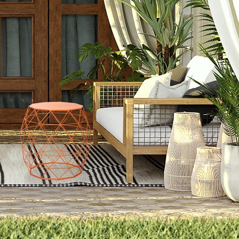 Geometric Iron Side Table - From Where - 