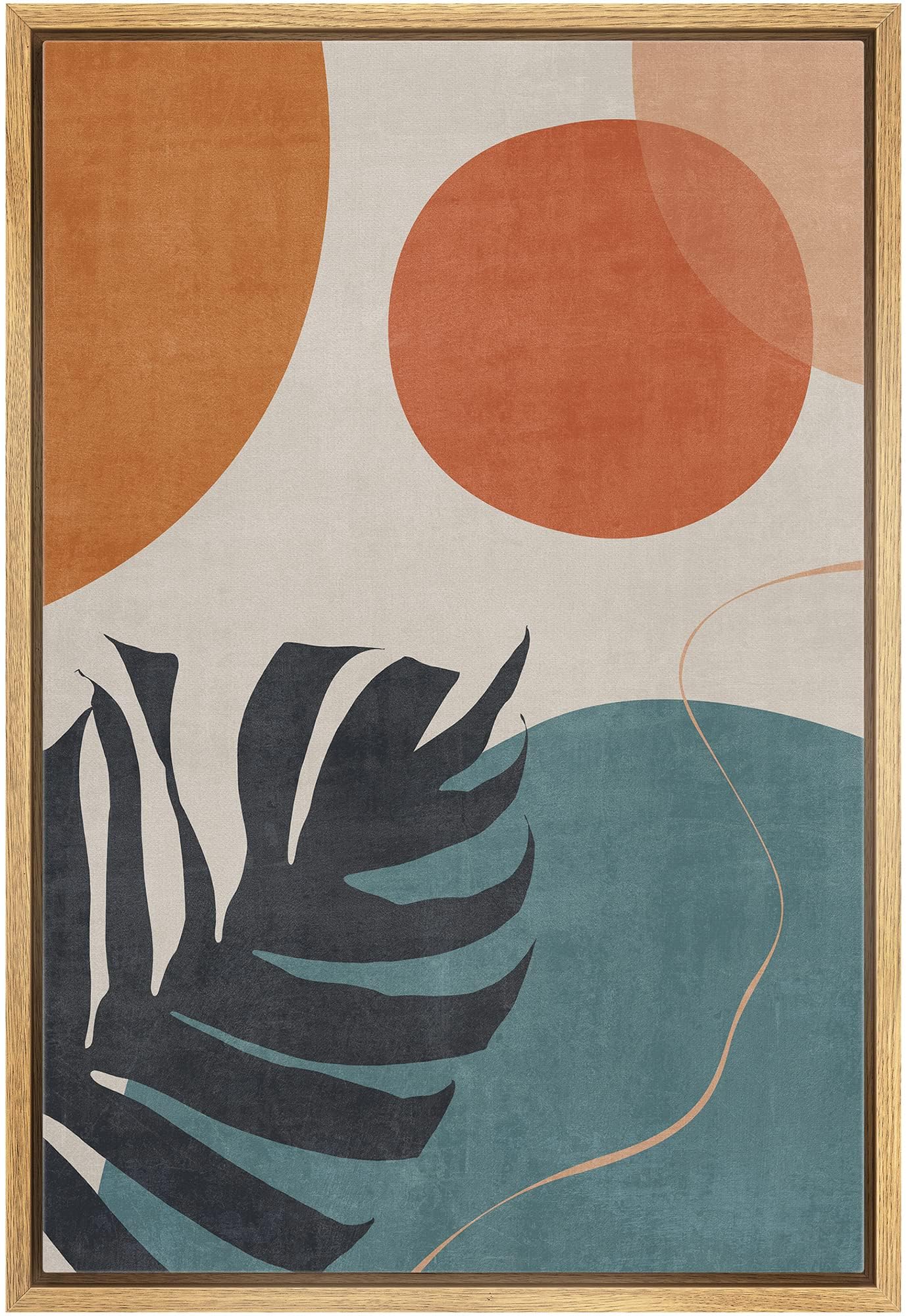 Geometric Mid - Century Framed Canvas - From Where - 