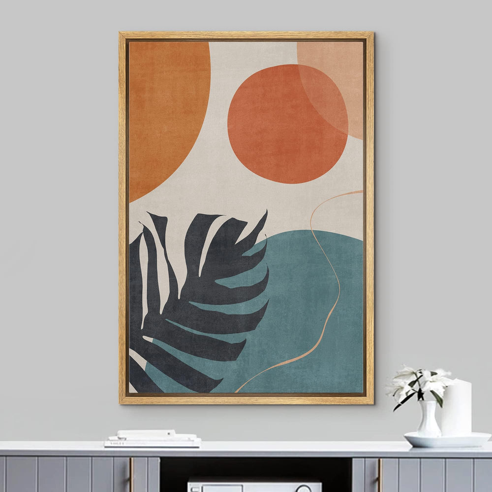 Geometric Mid - Century Framed Canvas - From Where - 