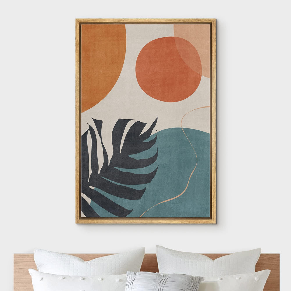 Geometric Mid - Century Framed Canvas - From Where - 