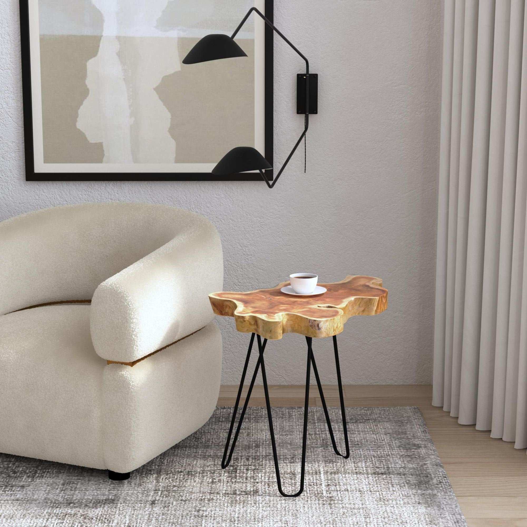 Gilmer Teak Wood End Table - From Where - 