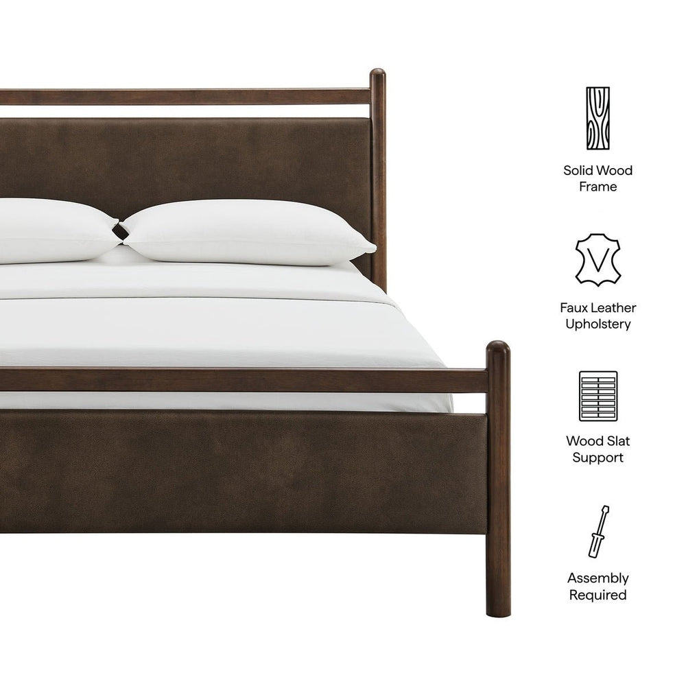Ginny Vegan Leather Platform Bed Frame - From Where Finds - 