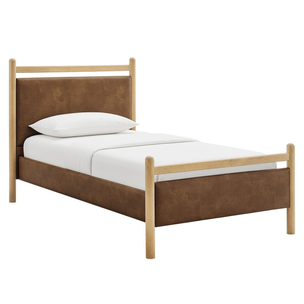 Ginny Vegan Leather Platform Bed Frame - From Where Finds - 