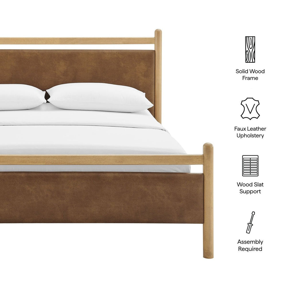 Ginny Vegan Leather Platform Bed Frame - From Where Finds - 