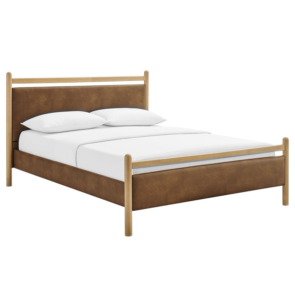 Ginny Vegan Leather Platform Bed Frame - From Where Finds - 