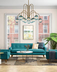 Glam 10 - Light Blue Glass Globe Bubble Chandelier - From Where - 
