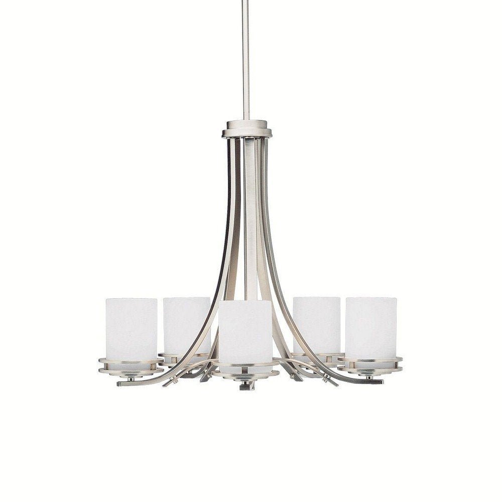 Glass Brushed Nickel Light Chandelier - From Where - 