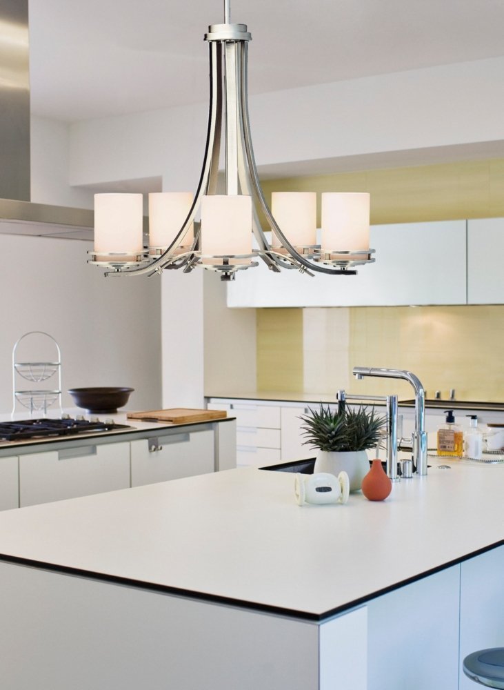 Glass Brushed Nickel Light Chandelier - From Where - 