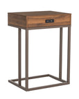 Glitzhome 26" Height End Table Modern Industry Design with 2 USB Charging Ports Side Table - From Where - 