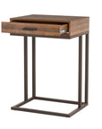 Glitzhome 26" Height End Table Modern Industry Design with 2 USB Charging Ports Side Table - From Where - 